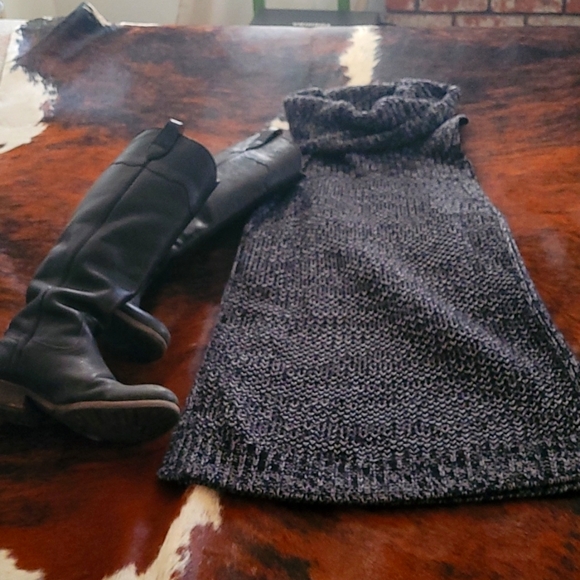 Black Heather sleeveless cowl neck tunic/sweater dress f/Banana Republic size M - Picture 1 of 4